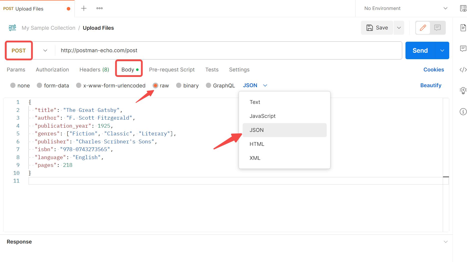 Esempio di invio di una richiesta POST con body JSON per testare un’API. Esempio di invio di una richiesta POST con body JSON per testare un’API.